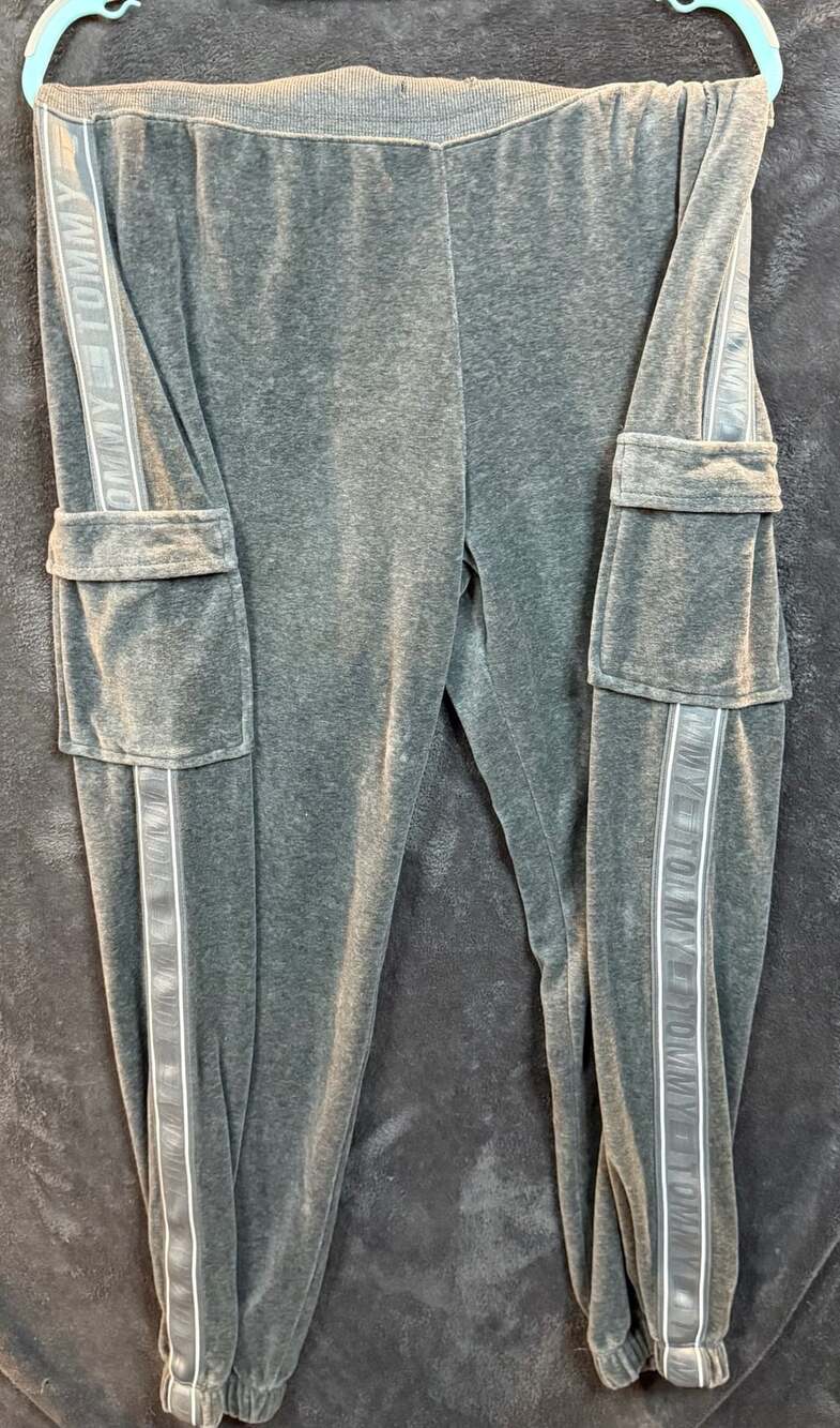 Tommy Hilfiger Sport Cargo Joggers Size XL Gray Velour Sweatpants